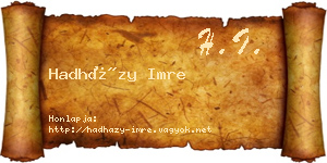 Hadházy Imre névjegykártya